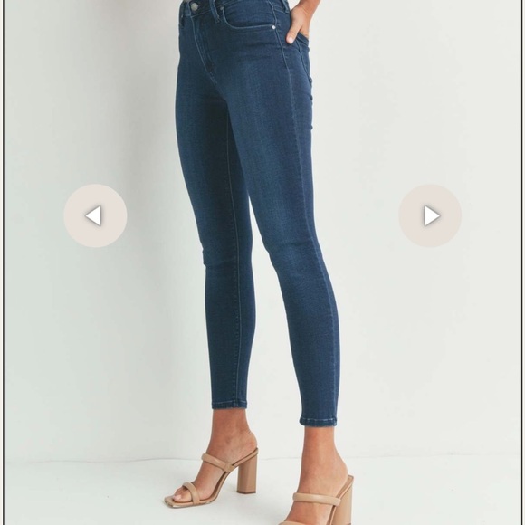 NWT JUST BLACK-HIGH RISE SKINNY-DARK DENIM - Picture 4 of 16